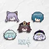 Brooches Furina Zhongli Hu Tao Badges Pins Anime Genshin Impact Women Brooch Fashion Cosplay Figure For Bag Accessorie Gifts