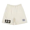 Mäns shorts 2023 Partihandel RRR123 Solid Apricot Gray Men Women High Quality Street RRR-123 Summer Casual Loose Breechoth