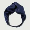 Headbands 100% Mulberry Silk Headbands for Women Vintage Cross Elastic Head Wrap Hair Accessories 16 Momme 231204