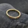 クラスターリングカラフルなCZエターナルバンドリング薄い婚約結婚式の誕生石レインボークラシックシンプルな円形指輪231204