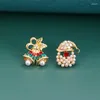 Stud Earrings 2023 Fashion Cute Christmas Women Cartoon Elk Bells Snowflake Snowman Santa Claus Ear Studs Xmas Jewelry Gifts