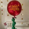 Fournitures de fête 1 ensemble de ballons ronds rouges 4D en aluminium avec joyeux autocollants personnalisés pour les décorations de l'année de noël 2024
