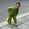 Giyim Setleri Moda Bebek Kız Örme Kazak Giysileri Set Kış Sonbahar Toddler Çocuk Kapşonlu Geniş Bacak Pantolon 2 PCS 1-10Y
