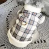 Dog Apparel Plaid Pet Clothes Stylish Print Vest For Weather Warm Winter Cat Coat Cute Comfortable Clothing