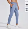 Lu Lu L Designer LL Lemons Herr Jogger Long Pants Sport Yoga Outfit snabb torrt dragkampade Gymfickor Sweatpants Byxor Mens Mens Casual Elastic Midje Fitness