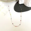 Naszyjniki wiszące 1pc 42 cm 6 cm koralikowane krawężnik łańcuch kulowy naszyjnik Choker Kolorowe koraliki proste ręcznie robione biżuterię regulowaną dla kobiet