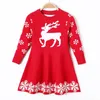 Sukienki dziewczynki 3 7Y ROKU GIRLES Odzież Boże Narodzenie jelenie zima dzianina sukienka dziewczyna impreza Dzieci z długim rękawem dzieci 231204