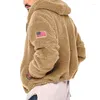 Sudaderas con capucha para hombre 2023 Otoño Invierno abrigos de lana para hombre Sudadera con capucha con cremallera manga larga chaquetas de lana peludas sueltas ropa informal para hombre