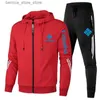 Männer Trainingsanzüge Männer Sport Zipper Trainingsanzüge Triple Slant Hoodie Jacke Luxus Marke Gedruckt Hoodies und Hosen Set Marke Männliche Fitness kleidung Q231204