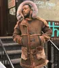 Winter Herren Haarkragen mittellange Kapuzenjacke einfarbig langärmelige Oberbekleidung Spleißen Krokoknöpfe Parker Mantel Mode Street Trend warme Jacke 2A3IV