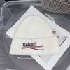 Desginer balanciaga Paris Home Correct Version ~ индивидуальная шерстяная шапка с буквенным принтом, корейская версия, уличная универсальная вязаная шапка для мужчин и женщин