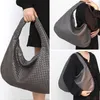 Borsa hobo in pelle vegana di marca SC Borsa da donna casual intrecciata a mano Borsa a tracolla da donna con cerniera patchwork di grande capacità 211026288V