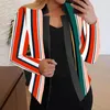 Dameskostuums Zachte warme dames chique colorblock-revers Veelzijdige herfst-winterjas voor casual kantoorkleding Comfortabel