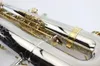 Margewate EB Baritone Saxophone mässing Nicke Silver Gold Key Bari Sax Nytt ankomst Musikinstrument med munstycke Case