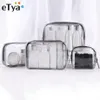 eTya Borsa per cosmetici trasparente Custodia per trucco da viaggio con cerniera trasparente Custodia per trucco da donna per trucco di bellezza Custodia per bagno da toilette243t