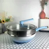 Wok a fondo piatto antiaderente con gradiente in ceramica per la salute sana, padella multifunzionale per uso domestico, vendita diretta in fabbrica universale