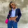 Ternos femininos lygens gola entalhada botão sólido blazer jaqueta casacos outerwears roupas de cintura alta 2023 y2k atacado roupa casual