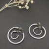 Designer Dy Luxury Twisted Pearl HeadDY American luxury Fashion Brand Jewelry Cable Hoop Earrings in Sterling Silver For Women's earrings