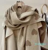 Scarves Double Side Cashmere Scarf Winter Women's Love Heart Plaid Ladies Long Thickened Warm Knitted Hijab Stole