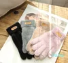 Five pointer woven gloves winter warm thick screen wool gloves mobile phone tablet pad women cashmere wool