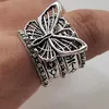 Cluster Rings 5 Pieces set Of Retro Fashion Hip-hop Ring Set Butterfly Multi-layer Couple Trend Personality Female Size 5#-10#250O