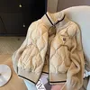 Maglioni da donna di alta qualità inverno Corea golf cappotto lavorato a maglia giunture in cotone top spessi caldi moda colletto retrò giacca da donna 231204