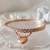 Bangle 2023 Fashion Stainless Steel Bracelet Female Romantic Rose Gold Color Bangles For Woman Shine Wedding Party Gift Jewelry