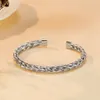 Gold Silber Frauen Mädchen Geflochtenes Twist Armband Mode Edelstahl Offene Manschette Armreif 6,5mm 7,2 zoll n1088