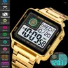 Orologi da polso Skmei Fashion Dual Time Orologio sportivo digitale da uomo Cinturino in acciaio inossidabile di lusso Led Sveglia con bracciale impermeabile Reloj Hombre