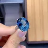 Anéis de casamento tamanho grande 13x18 mm azul topázio gemstone anel na moda para mulheres real 925 prata esterlina jóias finas presente de pedra de aniversário 222221