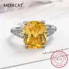 Anneaux de mariage 100% 925 argent sterling créé citrine diamants pierres précieuses bague de fiançailles de mariage bijoux fins cadeau en gros 231202