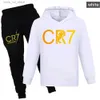 Conjuntos de roupas CR7 Series Roupas Crianças Outono Conjunto Com Capuz Meninos Portugal Futebol 7 Tracksuit Sportswear Hoodies Pant Costume Children's Clothing T231204