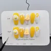 False Nails MAGO Handmade Press on Full Cover Professional Nails Cartoon 3D egg yolk cheese cute medium-length reusable finished fake nails 231204