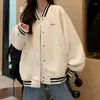 Kurtki damskie Koreańska moda harajuku kurtka baseballowa Kobiet Kobiet Oversizezed College Mundur Para Bomber Ubrania Vintage