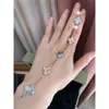 High Version Fanjia Four-Leaf Clover Five Flower Armband Female Double Sided Grey Fritillaria Rose Gold Bone Chain Advanced Plating Item Star Style Style
