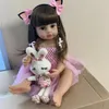 Dockor 55 cm real size original npk bebe docka återfödd småbarn flicka rosa prinsessan bad leksak mycket mjuk full kropp silikon överraskning 231204
