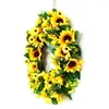 Decoratieve Bloemen Kunstmatige Zonnebloem Krans Decor Slinger Deur Decoratie Voor Buiten Voor Binnen Muur