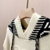 Осенний вязаный свитер женский дизайнерский свитер с длинными рукавами вязаные топы ретро трикотаж жаккардовый пуловер с капюшоном пальто
