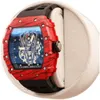 Famous Luxury Richardmill Wine Watches Bucket Type Fully Automatic Non mechanical Male Skull Personality Red Devil Fashion Wristwatch