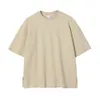Camiseta masculina verão oversize solto simples topo homem costura em torno do pescoço camiseta manga curta split hem hip hop camiseta roupas