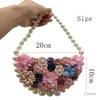 Sacs de soirée Sac à main pour femme cercle sacs de soirée à poignée supérieure sac de dîner de luxe perle florale strass sac Hobo pour fête de mariage 231204