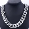 24mm Mannen Zilveren Curb Cubaanse Link Ronde Ketting Super Zware Dikke Punk Rock Hiphop Vrouwen Goud 316L Rvs Bike Biker Chain1864