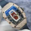 N Fabrycznie Wodoodporne mechaniczne zegarki Swiss Słynne zegarek RM037 Snowflake Diamond Red Lip Original 18K Rose Gold Material Y2S22