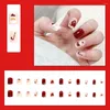 False Nails Christmas Manicure Acrylic Artificial Nail Man Cover Full Decor Fake Gingerbread Snowflake On Press H0O5