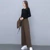 Pantalon Deux Pièces Pour Femmes Costume En Fibre De Polyester Convient À Toutes Les Formes Âges Ensemble Trois Pièces Élégant Noir Gilet À Capuche Manteau Élastique Bureau