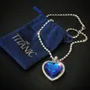 Titanic Heart of Ocean Blue Heart Love Forever Wisiant Naszyjnik Velvet Bag Y1218233S