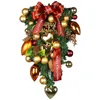 Decorative Flowers Eye-catching Christmas Decor Holiday Door Decoration Exquisite Wreath With Ball Bow Festive For Front