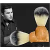 Outros itens de remoção de cabelo Excelente Barber Salon Shaving Brush Black Handle Blaireau Face Beard Cleaning Men Razor Appliance Tools Cca7700 Dhpxu