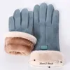 Fünf Finger Handschuhe Mode Herbst Winter Nette Pelzige Warme Handschuhe Volle Finger Handschuhe Frauen Outdoor Sport Weibliche Bildschirm 231204