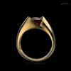 Cluster Rings Fashion Men's And Women's Simple Unique Red Zircon Ring Wedding Engagement Party Jewelry Gift Direct Sales Sizes 6-13